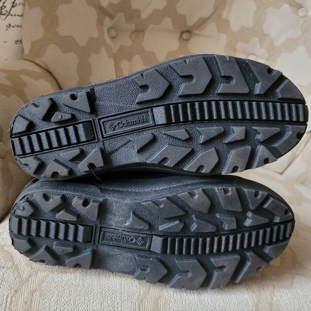 COLUMBIA WATERPROOF WINTER BOOTS SNOW BOOTS GREY BLACK CAMO BIG KIDS SIZE 5 - Picture 15 of 16